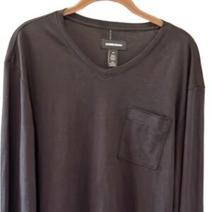 🍕🛼🪻NORDSTROM pima cotton long sleeve t-shirt pocket black medium